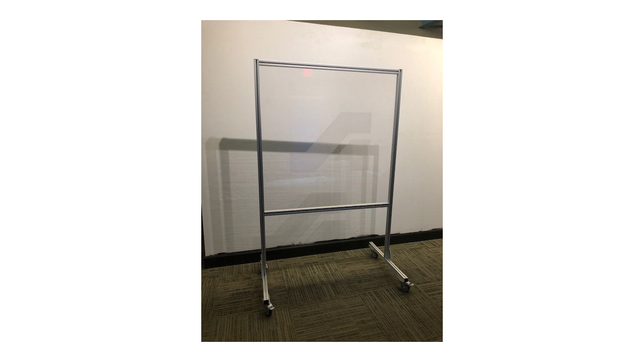 Clear Large Mobile Partition Shield Panel - 47"H x 47"W