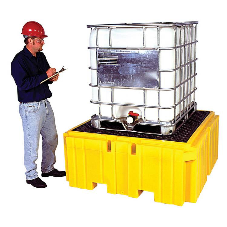 SPILL CONTAINMENT PALLET-1 IBC W/DRAIN - Model ISCP-1
