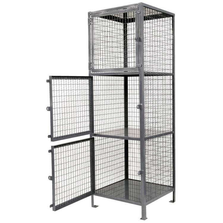 HEAVY DUTY 3 SHELF STORAGE LOCKER 18X18 - Model JVSL-1818