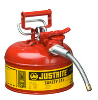 Thumbnail for Justrite 1-Gallon Steel Type II AccuFlow Safety Can w/ 5/8