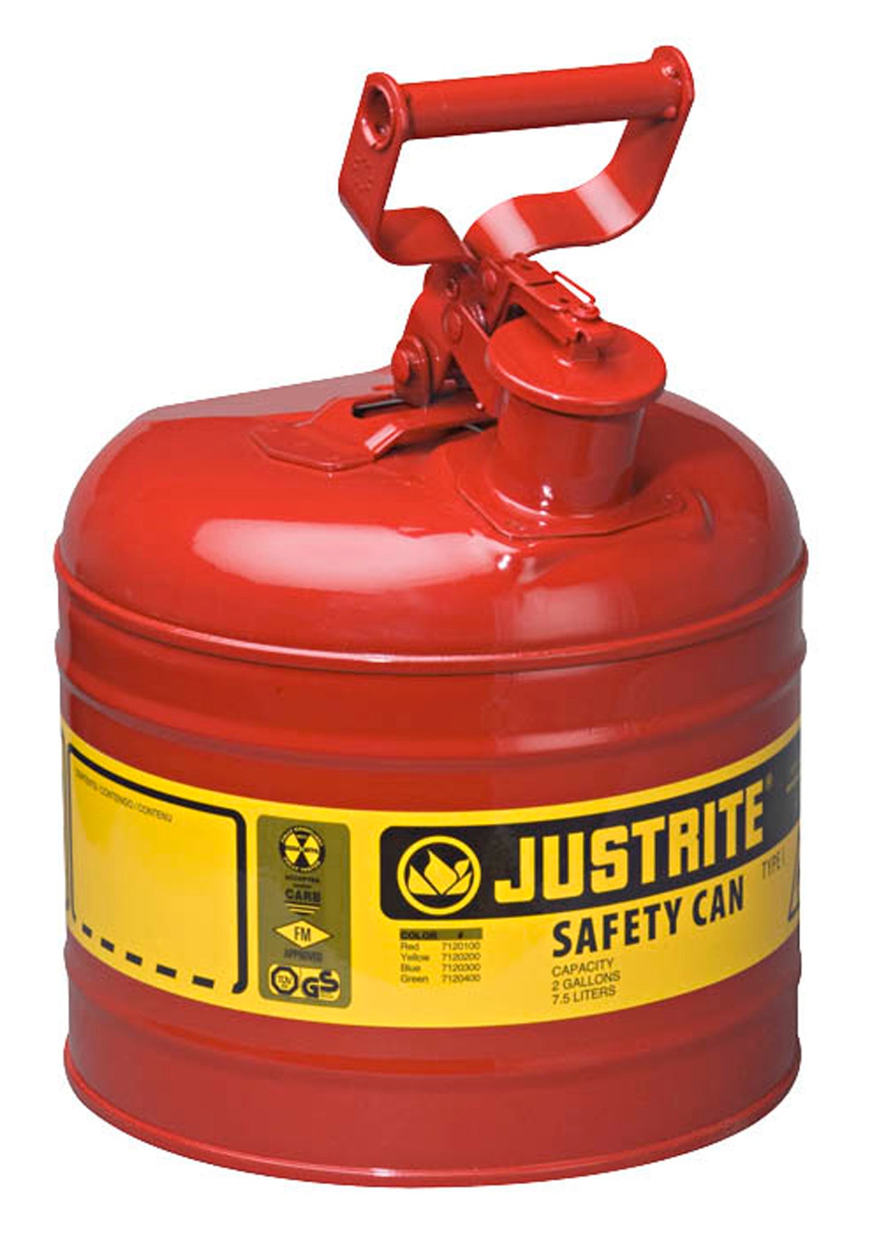 Justrite 2-Gallon Steel Type I Safety Can