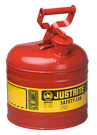 Thumbnail for Justrite 2-Gallon Steel Type I Safety Can