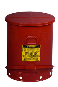 Thumbnail for Justrite 21-Gallon Metal Oily Waste Can w/ Foot Operated Cover
