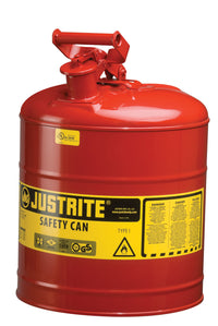 Thumbnail for Justrite 5-Gallon Steel Type I Safety Can