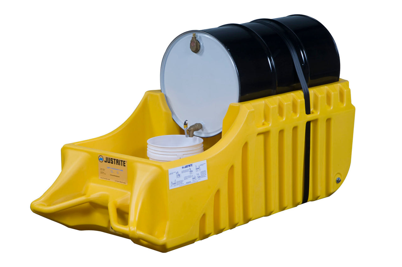 Justrite EcoPolyBlend Outdoor Spill Containment Caddy Yellow