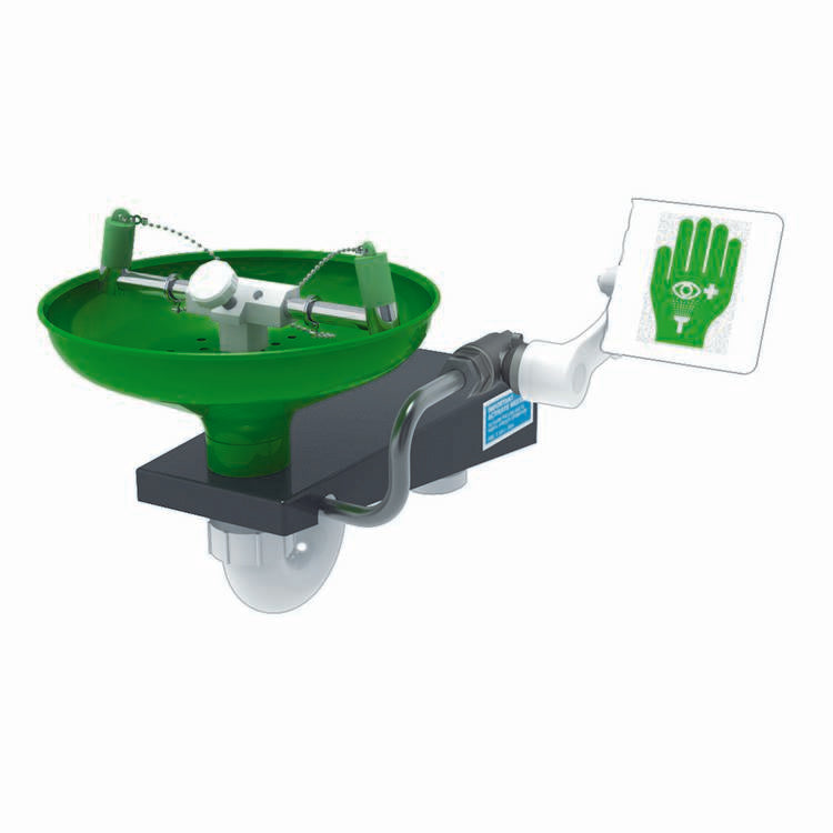 Hughes Laboratory Eye/Face Wash, Wall Mount, Open Stainless Steel Bowl