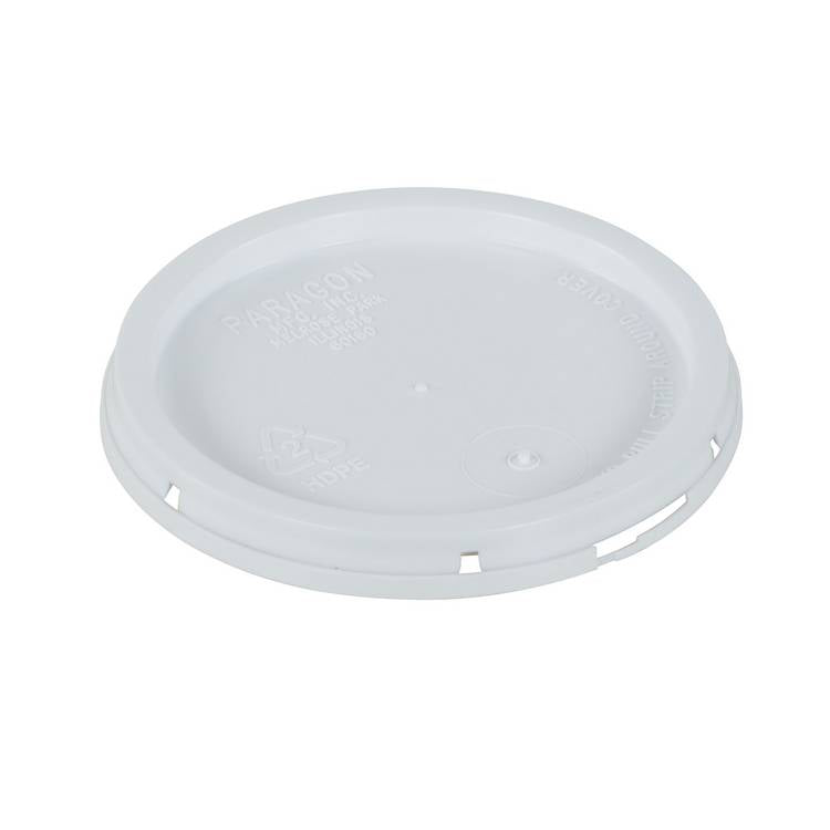 PAIL LID PLASTIC WHITE TEAR TAB - Model LID-1-PWT