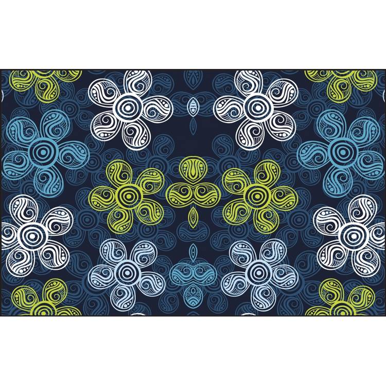 Table-Gard Disposable Work Mats - 25 Pack - Flower Blue Green