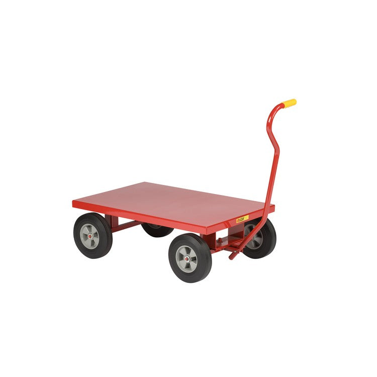 Little Giant 24" x 36" Flush Deck Steel Deck Wagon Trucks w/ 10" Pneumatic Casters