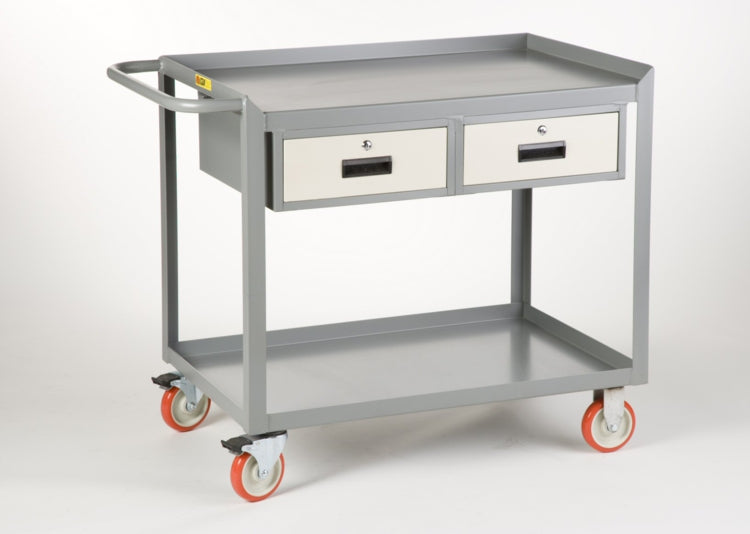 Little Giant 24" x 36" Mobile Workstation w/ 2 Drawers & Pegboard