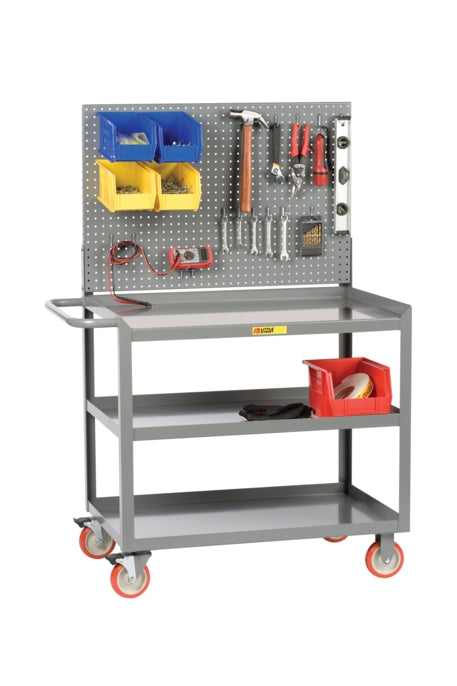 Little Giant 24" x 48" Mobile Workstation w/ Pegboard & 3 Shelves