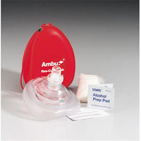 Thumbnail for Ambu® Res-Cue CPR Kit w/ Mouth Barrier, 2 Vinyl Exam Gloves, 2 Alcohol Pads, & Carry Case w/ Instructions, 1/Each