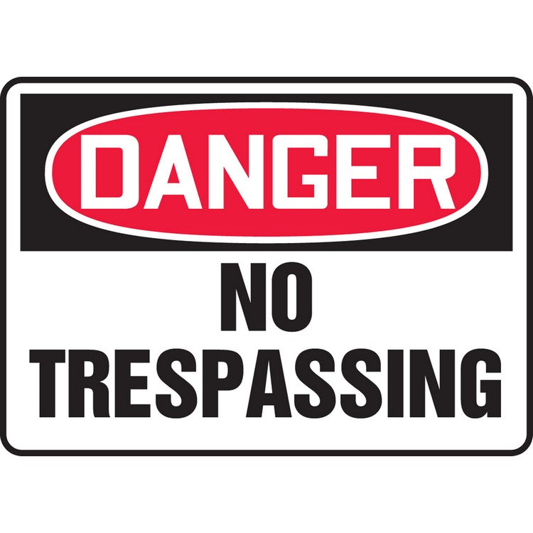 Danger No Trespassing Sign - Model MADM292VP