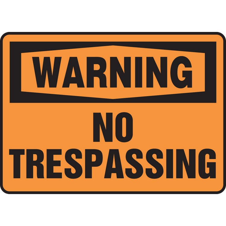 Warning No Trespassing Sign - Model MADM304VA