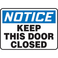 Thumbnail for Notice Keep This Door Closed Sign - Model MADMN30VA