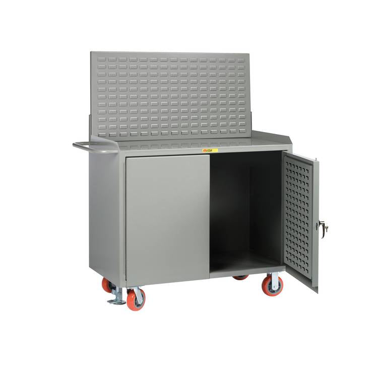 Mobile Bench Cabinet w/ Louvered Panel - Model MBLPDFLLP