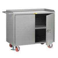 Thumbnail for Little Giant Mobile Large Capacity Cabinet Workbench w/ Steel Top & 2 Doors