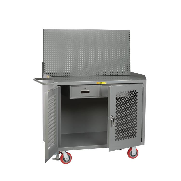 Mobile Bench Cabinets w/ Clearview Doors - Model MBP2D36HDFLPB