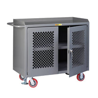 Thumbnail for Mobile Bench Cabinet w/ Perforated Doors - Model MBP32D2436FL