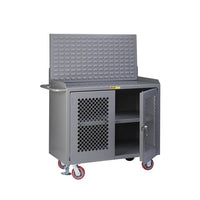 Thumbnail for Mobile Bench Cabinet w/ Perforated Doors - Model MBP32D36FLLP