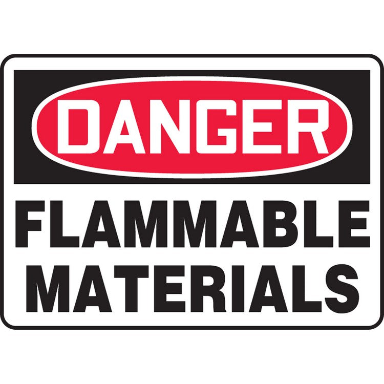 Danger Flammable Materials Sign - Model MCHL186VS