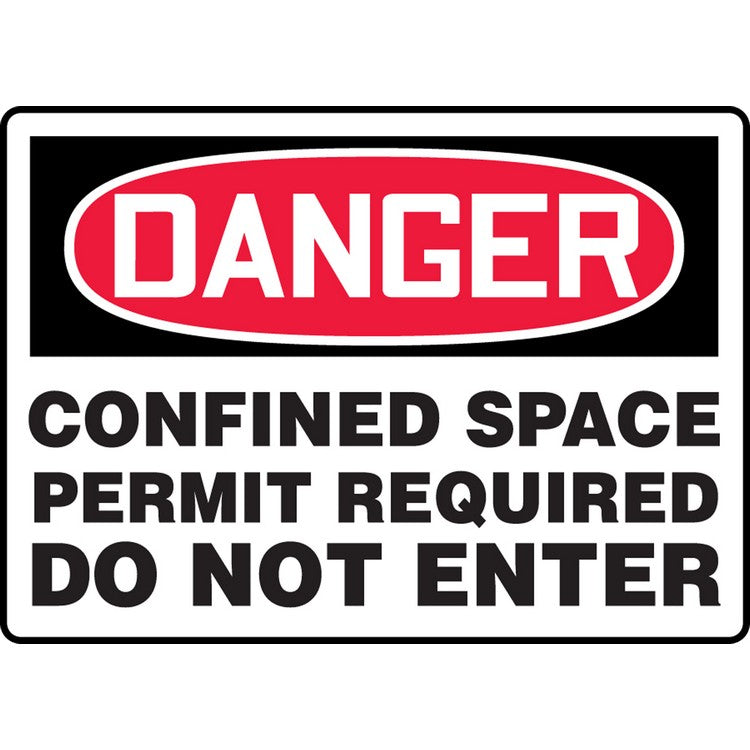 Danger Confined Space Permit Required Do Not Enter Sign - Model MCSP122VP