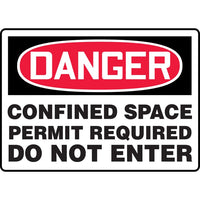 Thumbnail for Danger Confined Space Permit Required Do Not Enter Sign - Model MCSP122VP