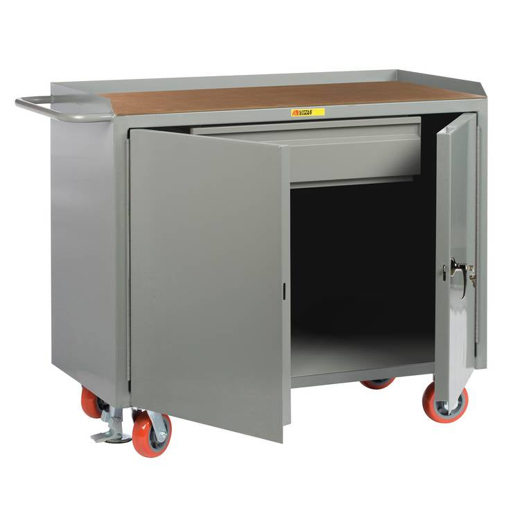 Little Giant Mobile Large Capacity Cabinet Workbench w/ Steel Top, 2 Doors, & Heavy Duty Drawer  ***