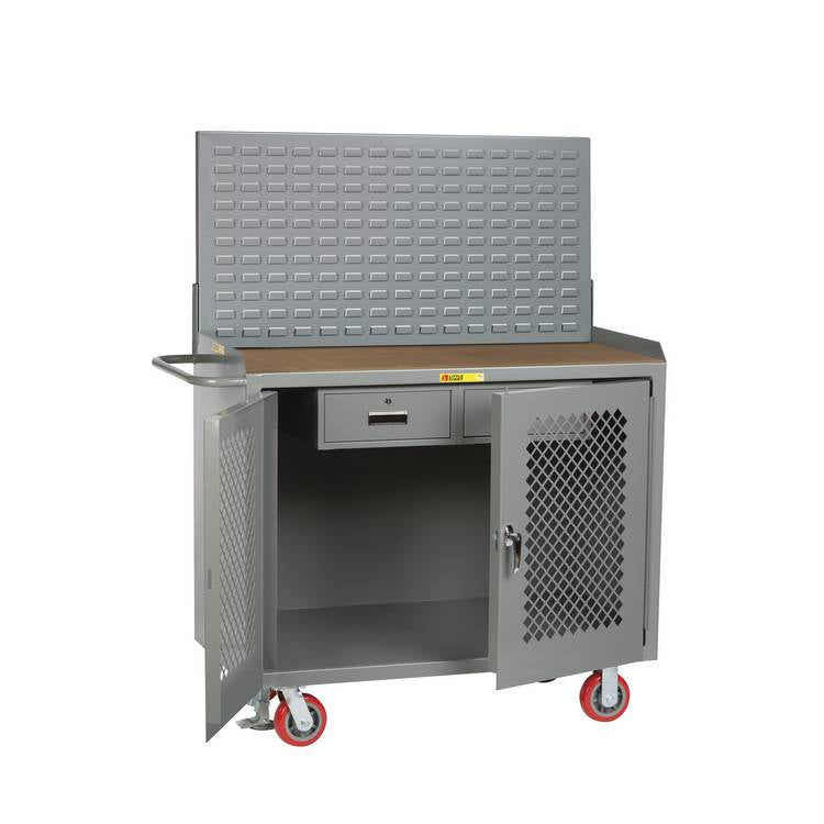 Mobile Bench Cabinets w/ Clearview Doors - Model MHP2D36FLLP