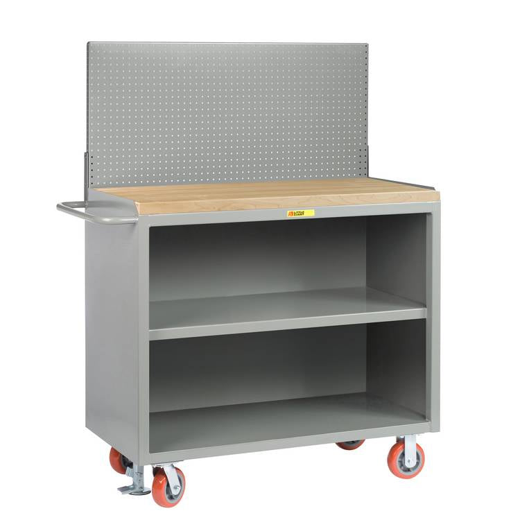 Mobile Bench Cabinets w/ Pegboard Doors - Model MJ36PBDFLPB