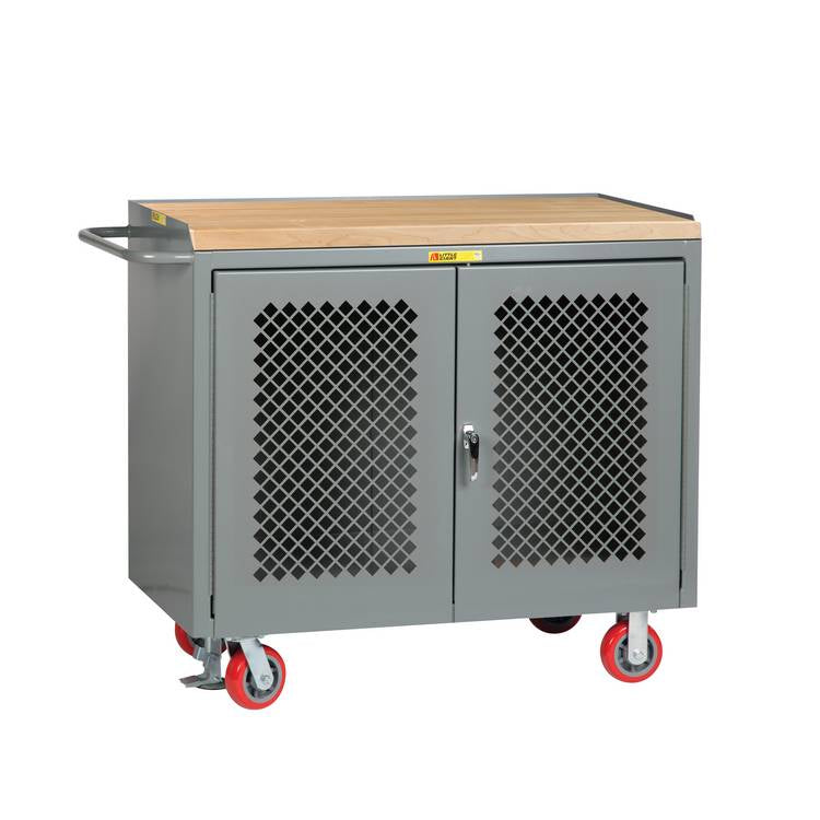 Mobile Bench Cabinets w/ Clearview Doors - Model MJP2D2436FL