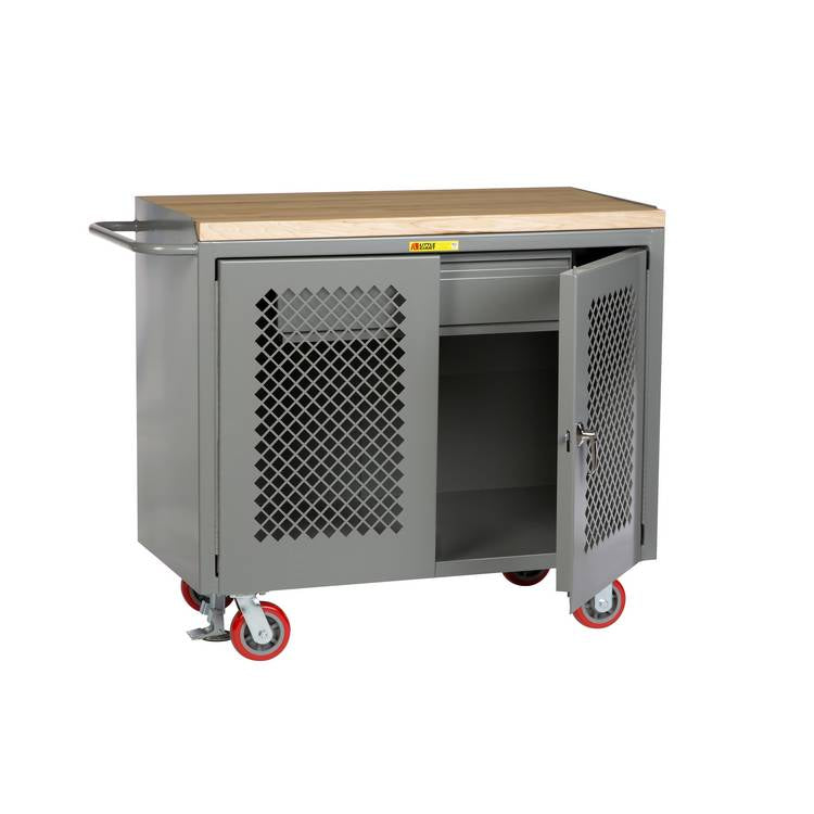 Mobile Bench Cabinets w/ Clearview Doors - Model MJP2D2448HDFL