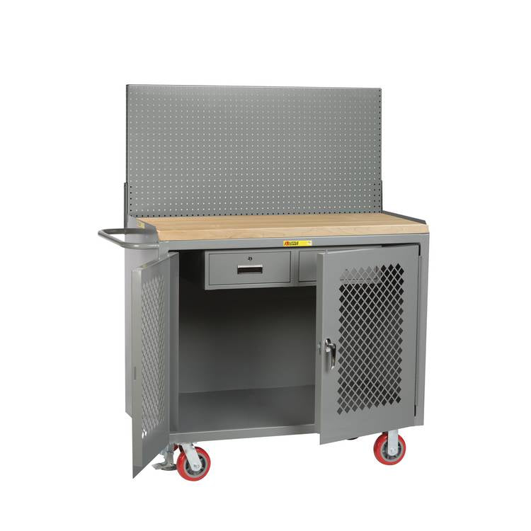 Mobile Bench Cabinets w/ Clearview Doors - Model MJP2D36HDFLPB