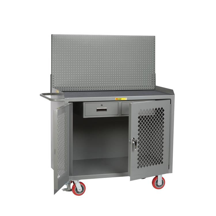 Mobile Bench Cabinets w/ Clearview Doors - Model MMP2D36HDFLPB