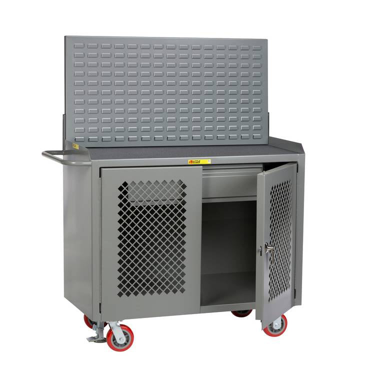 Mobile Bench Cabinets w/ Clearview Doors - Model MMP2DHDFLLP