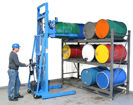 MORStak Drum Racker 102", 2-stage, Air Motor Powered Hydraulics With Spark Resistant Parts