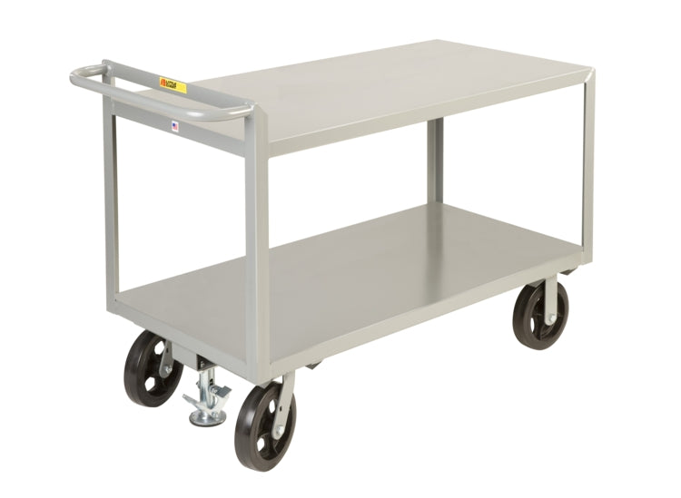 30" x 60" Little Giant Flush Shelf Merchandise Collector w/ 8" Rubber Casters & Floor Lock