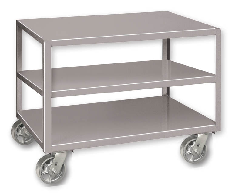 Pucel 24" x 48" Mobile Table w/ Poly Casters & 3 Shelves