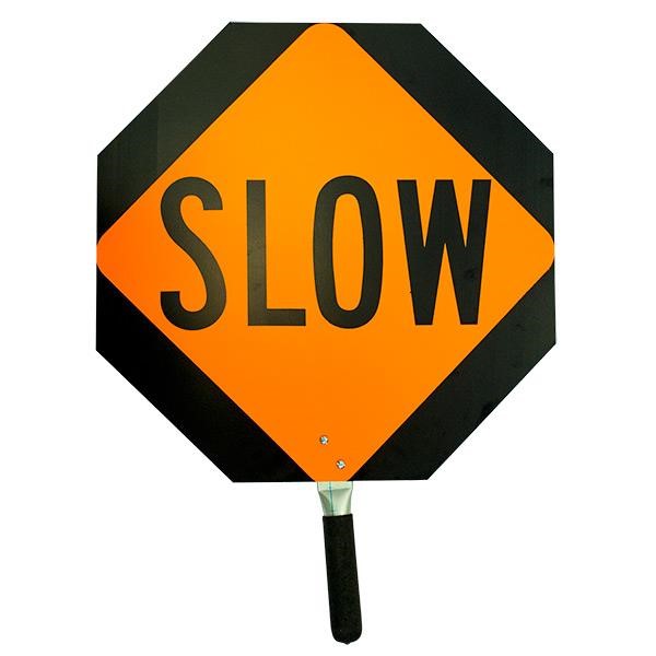 Stop/Slow Aluminum Traffic Paddle, Non-Reflective, 12" PVC Handle, 1/Each