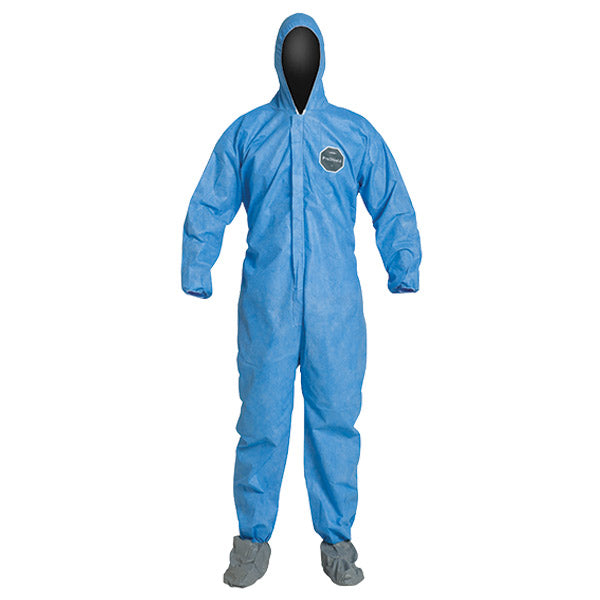 DuPont™ ProShield® 10 Coveralls w/ Hood, Elastic Wrists, & Attached Boots, 2X-Large, Blue, 25/Case