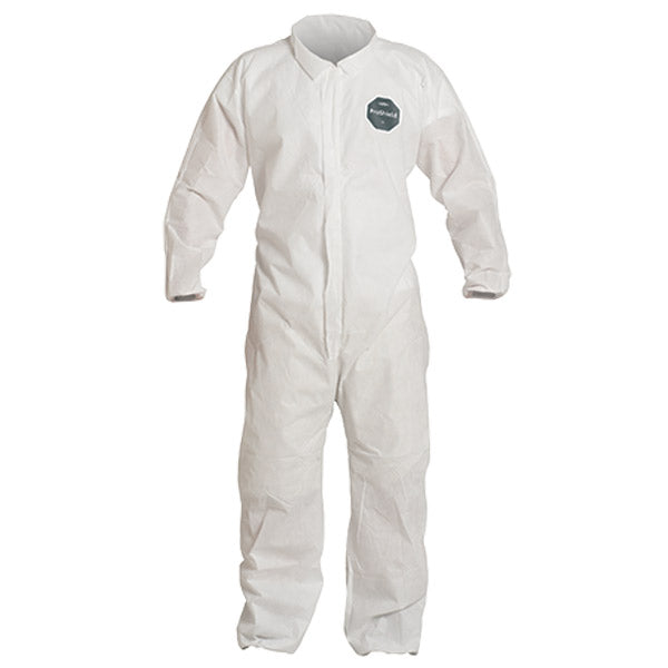 DuPont™ ProShield® 10 Coveralls w/ Elastic Wrists & Ankles, X-Large, White, 25/Case