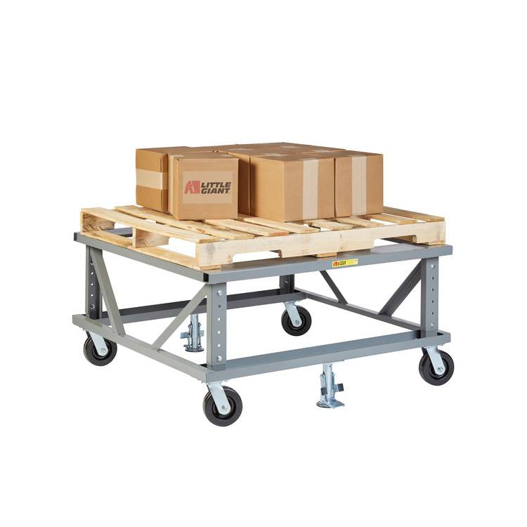 Adjustable Height Mobile Pallet Stand - Model PDE406PH2FLLR
