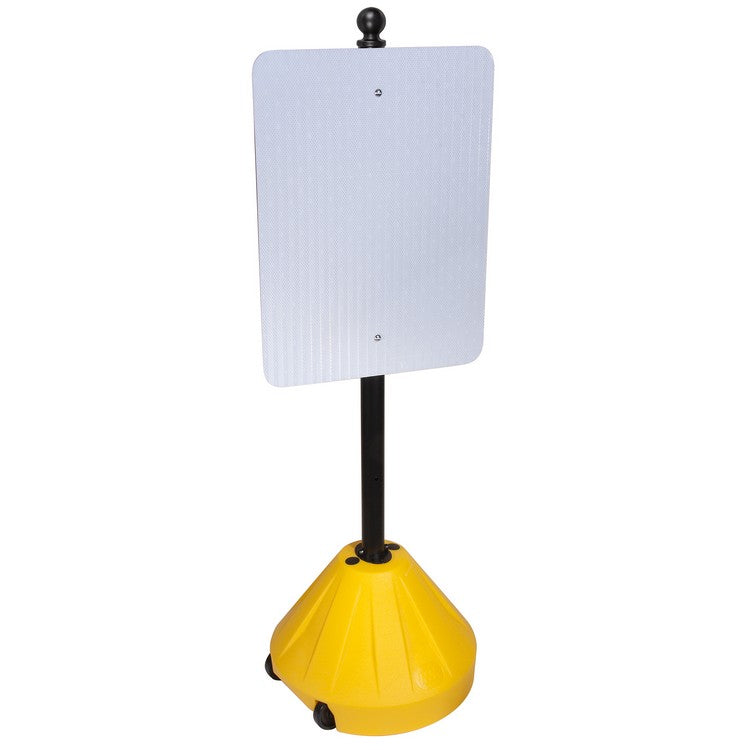 58" Portable Pole 2 Sign Holder - Yellow