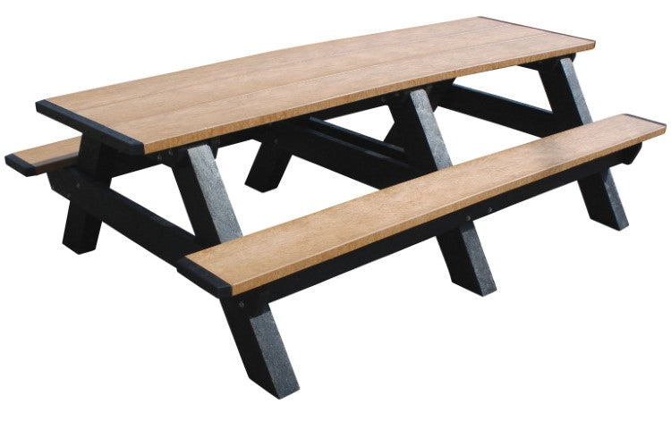 RECTANGLE 96" CEDAR TOP/SEATS, BLACK LEG