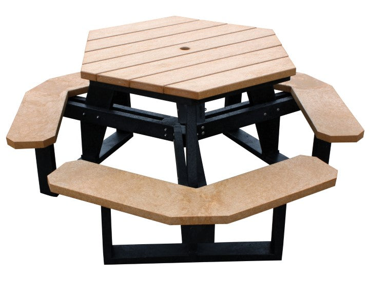 HEXAGON CEDAR TOP/SEATS, BLACK LEGS