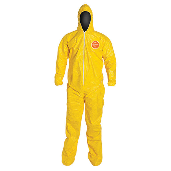 DuPont™ Tychem® 2000 Coveralls w/ Attached Socks, 2X-Large, Yellow, 12/Case