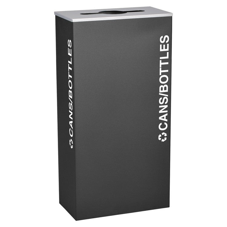 Kaleidoscope XL Series 17-Gallon Black Recycling Receptacle for Cans and Bottles