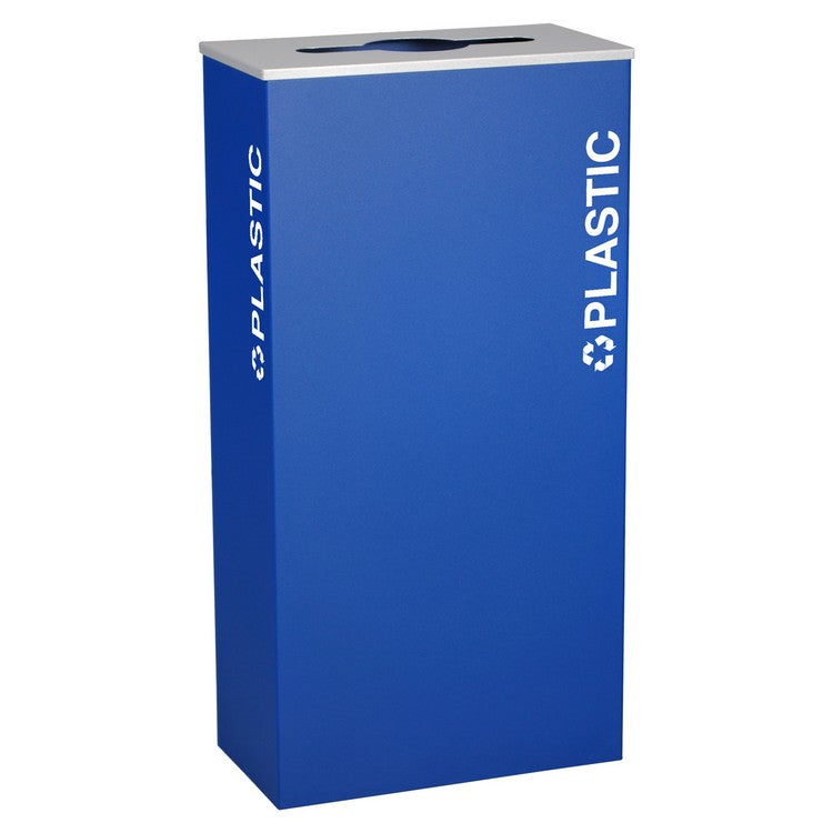 Kaleidoscope XL Series 17-Gallon Royal Blue Recycling Receptacle for Plastic