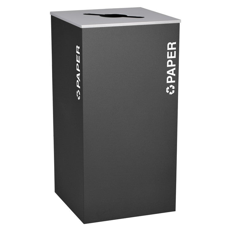Kaleidoscope XL Series 36-Gallon Black Recycling Receptacle for Paper
