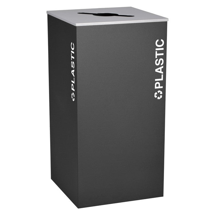 Kaleidoscope XL Series 36-Gallon Black Recycling Receptacle for Plastic